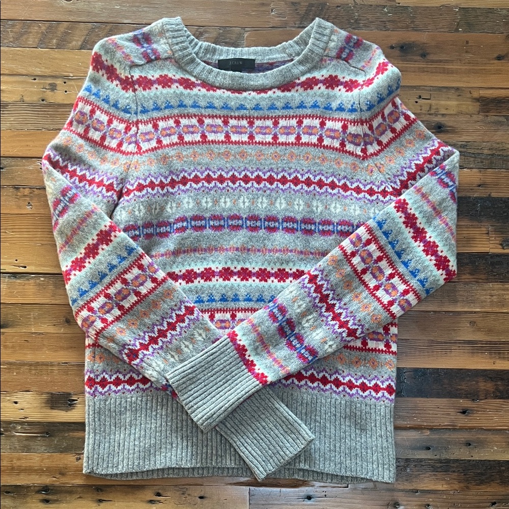 J Crew Fair Isle Wool Sweater
